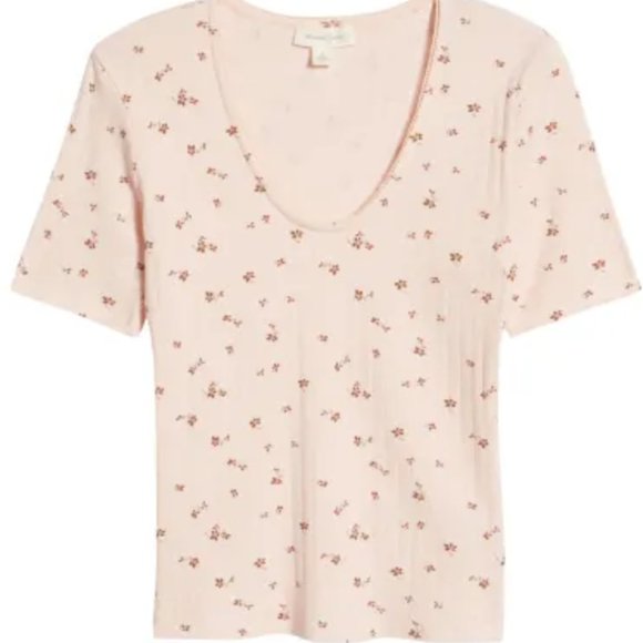 Treasure & Bond Tops - U-Neck Pointelle Top